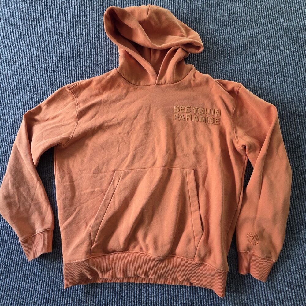 Jordan Craig Men's L Hoodie "See You In Paradise" Orange Cotton Blend